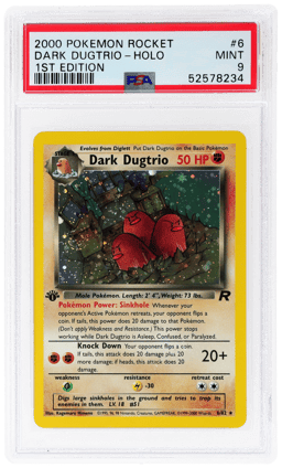 2000 Pokemon Team Rocket 1st Edition Holo Dark Dugtrio #6 PSA 9