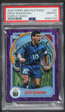 2023 Topps Argentina Fileteado Purple Tango Diego Maradona /15 #41 PSA 10 GEM MINT