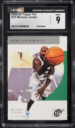 2002 Topps Ten Michael Jordan #15 CGC 9 MINT