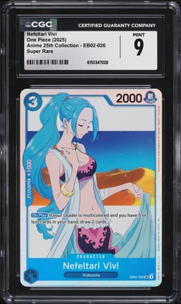 2025 One Piece Anime 25th Collection SR Nefeltari Vivi #EB02-026 CGC 9 MINT