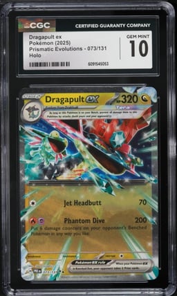 2025 Pokemon Scarlet & Violet Prismatic Evolutions Holo Dragapult ex #73 CGC 10 GEM MINT