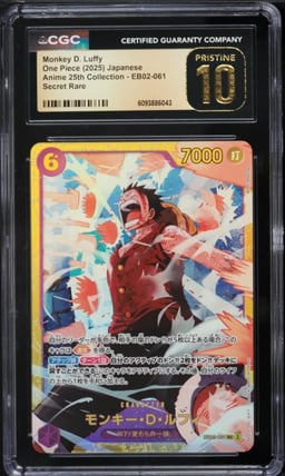 2025 One Piece Japanese Anime 25th Collection SEC Monkey D. Luffy-061 #EB02 CGC 10 PRISTINE