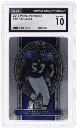 2017 Panini Pantheon Ray Lewis #65 /50 CGC 10