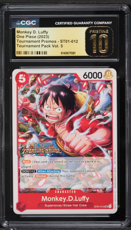 2023 One Piece Promo Tournament Pack Vol. 5 SR Monkey D. Luffy #ST01-012 CGC 10 PRISTINE