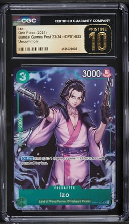 2024 One Piece Bandai Games Fest '23-'24 Izo #OP01-033 CGC 10 PRISTINE