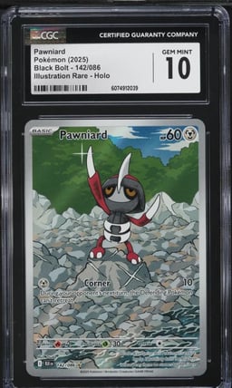 2025 Pokemon Scarlet & Violet Black Bolt IR Pawniard #142 CGC 10 GEM MINT
