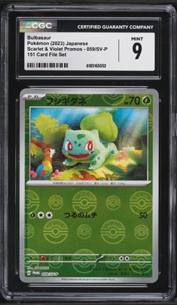 2023 Pokemon Japanese Scarlet & Violet Promo 151 Reverse Holo Bulbasaur #59 CGC 9 MINT