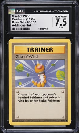 1999 Pokemon Base Set Additional Ink Gust Of Wind #93 CGC 7.5 NRMT+