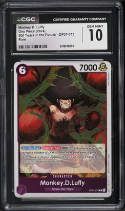2024 One Piece 500 Years In The Future Monkey D. Luffy #OP07-073 CGC 10 GEM MINT