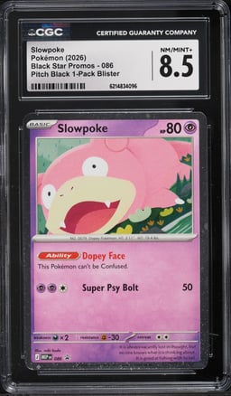2026 Pokemon Mega Evolution Promo Pitch Black Slowpoke #86 CGC 8.5 NM-MT+