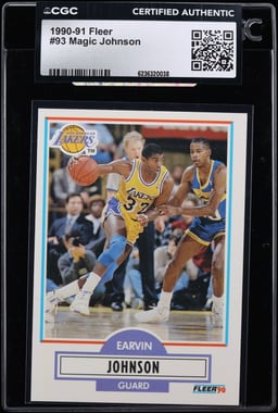 1990 Fleer Basketball Magic Johnson #93 CGC AUTH