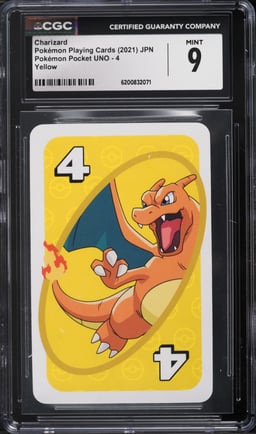 2021 Pokemon Japanese Playing Cards Pocket UNO Yellow Charizard #4 CGC 9 MINT