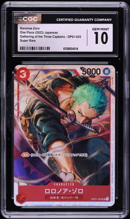 2023 One Piece Japanese Gathering Of The Three Captains SR Roronoa Zoro #OP01-025 CGC 10