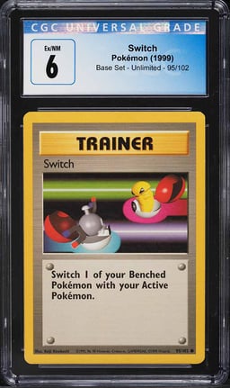 1999 Pokemon Base Set Switch #95 CGC 6 EXMT