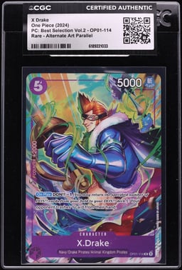 2024 One Piece Premium Best Selection Vol. 2 Alt Art X Drake #OP01-114 CGC AUTH