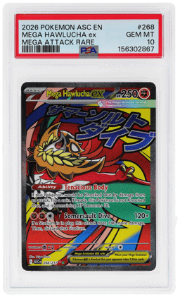 2026 Pokemon Mega Evolution Ascended Heroes Mega Attack Rare Mega Hawlucha Ex #268 PSA 10