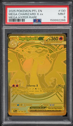 2025 Pokemon Mega Evolution Phantasmal Flames MHR Mega Charizard X Ex #130 PSA 9 MINT
