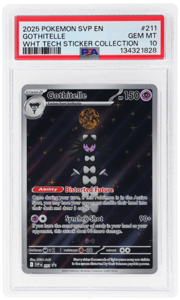 2025 Pokemon Scarlet and Violet Black Star Promo White Flare Tech Sticker Collection Gothitelle #211 PSA 10