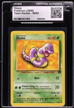 2000 Pokemon Team Rocket Ekans #56 CGC AUTH