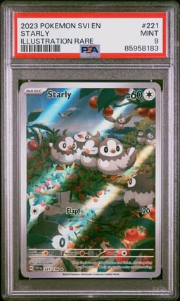 2023 POKEMON SVI EN-SCARLET & VIOLET ILLUSTRATION RARE #221 STARLY PSA 9