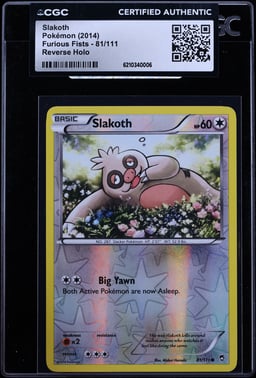 2014 Pokemon Furious Fists Reverse Holo Slakoth #81 CGC AUTH