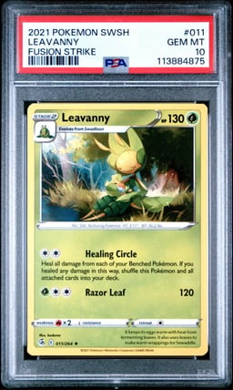 2021 POKEMON SWORD & SHIELD FUSION STRIKE #011 LEAVANNY PSA 10