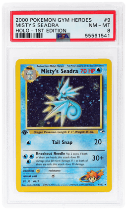 2000 Pokemon Gym Heroes 1st Edition Holo Misty's Seadra #9 PSA 8
