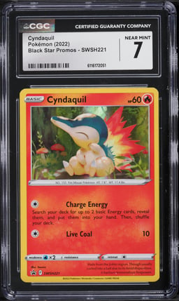 2022 Pokemon Sword & Shield Black Star Promo Cyndaquil #SWSH221 CGC 7 NRMT