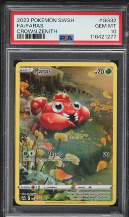 2023 Pokemon Sword & Shield Crown Zenith Full Art Paras #GG32 PSA 10 GEM MINT