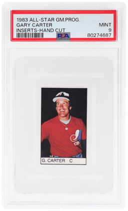 1983 All Star Game Program Inserts Hand Cut Gary Carter PSA 9