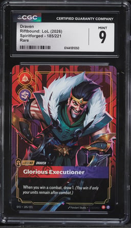 2026 Riftbound League Of Legends LoL Spiritforged Draven #185 CGC 9 MINT