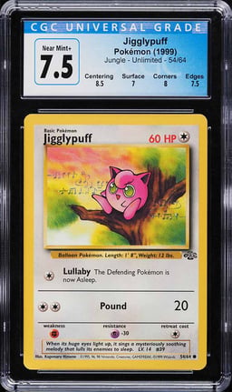1999 Pokemon Jungle Jigglypuff #54 CGC 7.5 NRMT+