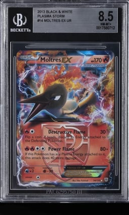 2013 POKEMON B&W UR #14 MOLTRES EX BGS 8.5