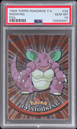 1999 Pokemon Tv Animation Series 1 Foil Nidoking #34 PSA 10