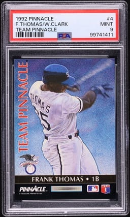1992 Pinnacle Team Frank Thomas & Will Clark #4 PSA 9 MINT
