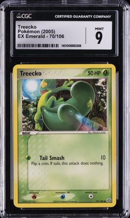 2005 POKEMON EX EMERALD #70/106 TREECKO CGC 9