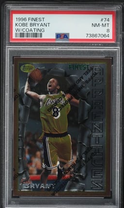 1996 Finest Basketball w/ Coating Kobe Bryant ROOKIE #74 PSA 8 NM-MT