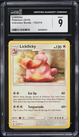 2019 Pokemon Sun & Moon Unbroken Bonds Lickilicky #153 CGC 9 MINT