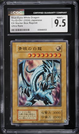 2024 Yu-Gi-Oh! EX Starter Box Reprint Blue-Eyes White Dragon CGC 9.5 MINT+