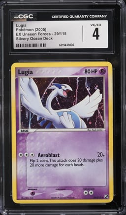 2005 Pokemon Ex Unseen Forces Silvery Ocean Deck Lugia #29 CGC 4 VGEX