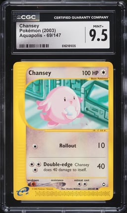 2003 Pokemon Aquapolis Chansey #69 CGC 9.5 MINT+