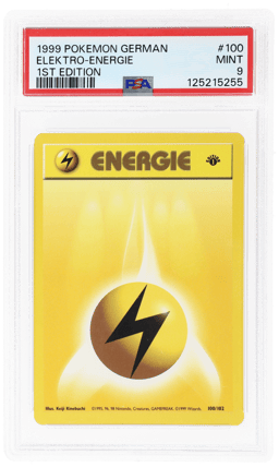 1999 Pokemon Base Set German 1st Edition Lightning Energy #100 PSA 9