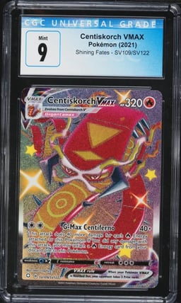 2021 Pokemon Sword & Shield Shining Fates Full Art Shiny Centiskorch VMAX #SV109 CGC 9 MINT
