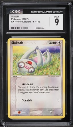 2007 Pokemon EX Power Keepers Slakoth #63 CGC 9 MINT