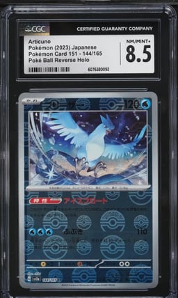 2023 Pokemon Japanese SV 151 Poke Ball Reverse Holo Articuno #144 CGC 8.5 NM-MT+