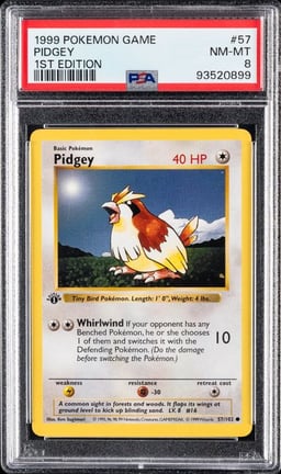 1999 POKEMON GAME #57 PIDGEY 1ST EDITION PSA 8