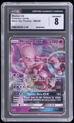 2019 Pokemon Sun and Moon Black Star Promos Mewtwo Gx #SM196 CGC 8