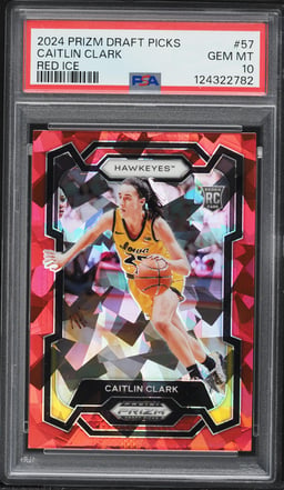 2024 Panini Prizm Draft Picks Red Ice Caitlin Clark ROOKIE #57 PSA 10 GEM MINT