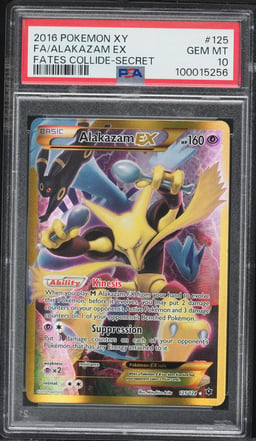 2016 Pokemon XY Fates Collide Full Art Alakazam EX #125 PSA 10 GEM MINT
