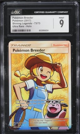 2017 Pokemon Sun & Moon Shining Legends Full Art Pokemon Breeder #73 CGC 9 MINT